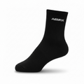 A single black athletic crew sock with the brand name 'AEBRIX' printed in white on the side, shown against a plain white background.